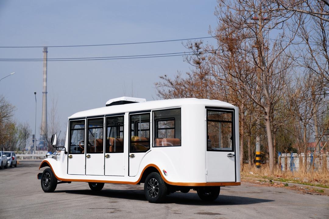 Classic tourist vehicle — white vintage bus