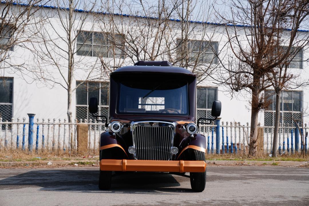 Classic tourist vehicle — dark vintage front